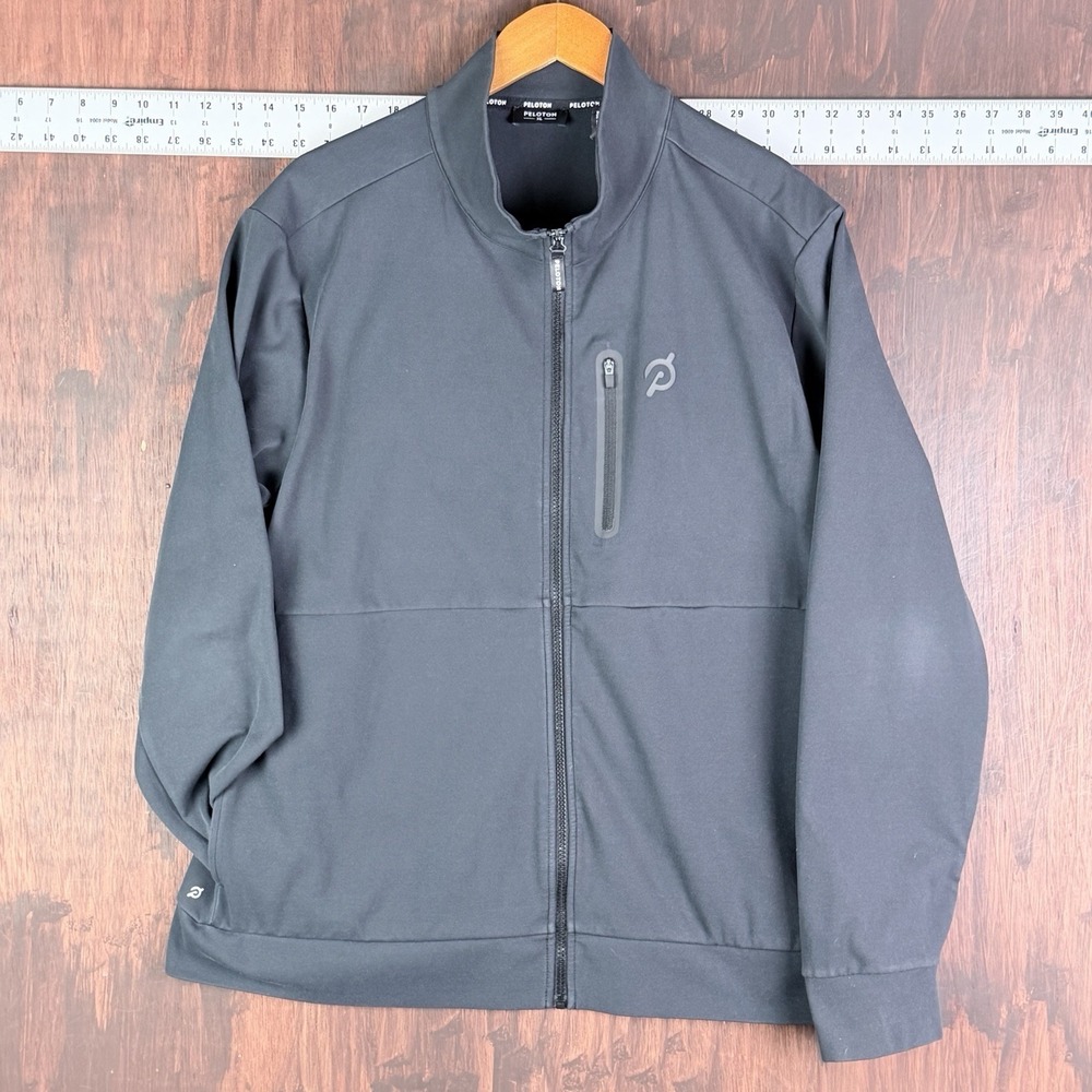 Peloton Softshell Jacket Full Zip Activewear Cycling Black‎ Men's XL Nylon Lined